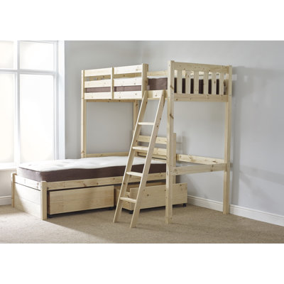 L-Shaped Bunk Bed with Drawers