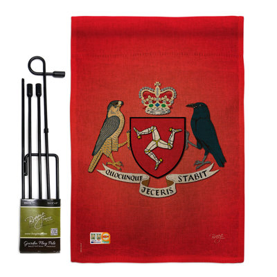 Double Sided 18.5'' H x 13'' W Burlap Flag Set