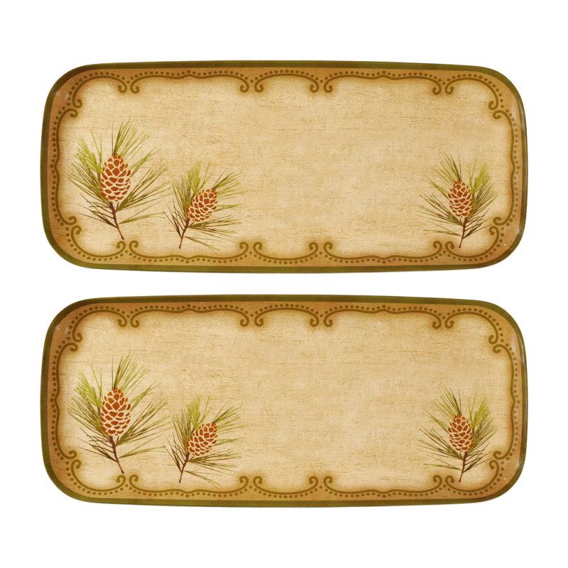 2-Piece Woodland Pinecone 15" Tray