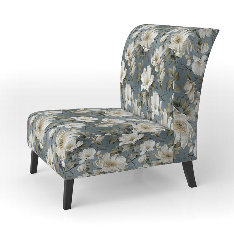 Rustic Victorian Brocade Victorian Motif - Chaise d'appoint de chalet rembourrée à motif floral