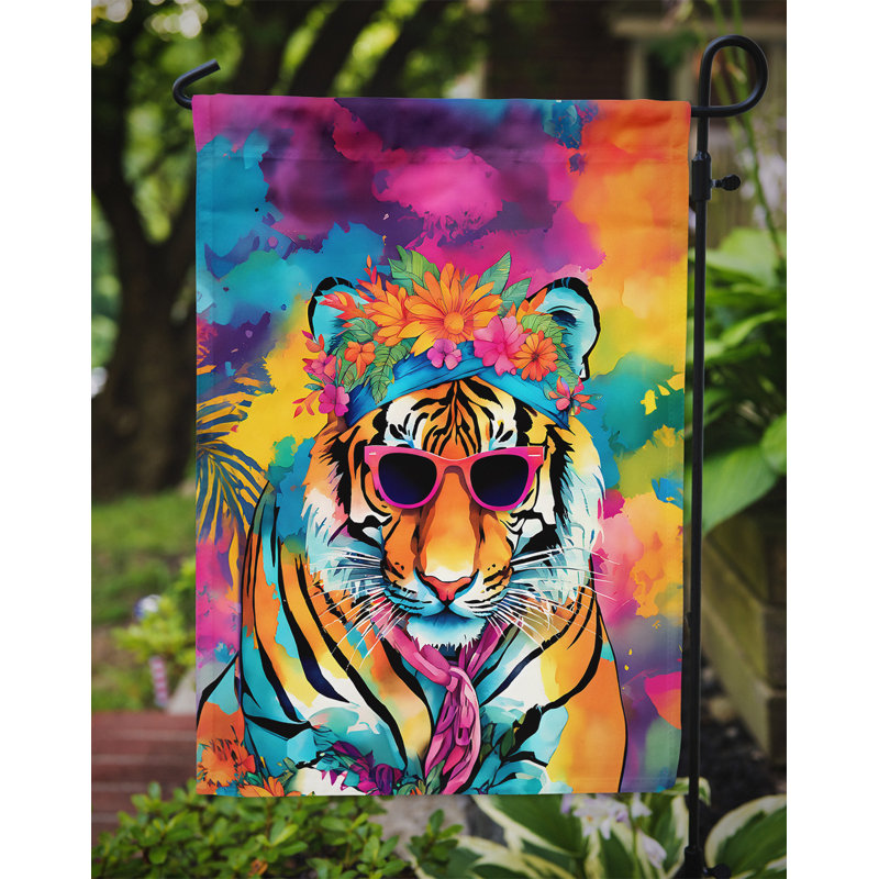 Drapeau de jardin hippie avec tigre du Bengale
