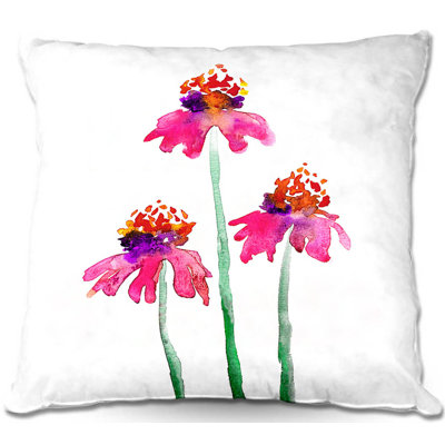 Coussin décoratif fleurs canapé echinacea