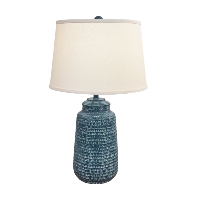 Lampe de table Glase, Crème, crème, Sarcelle