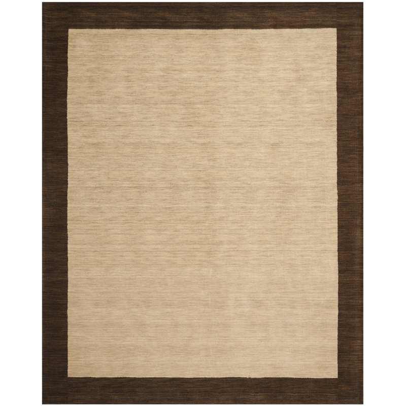Tapis beige en laine crocheté à la main Southbury , Rectangle 8 pi 9 po x 12 pi