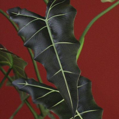 Faux Alocasia Plant in Planter