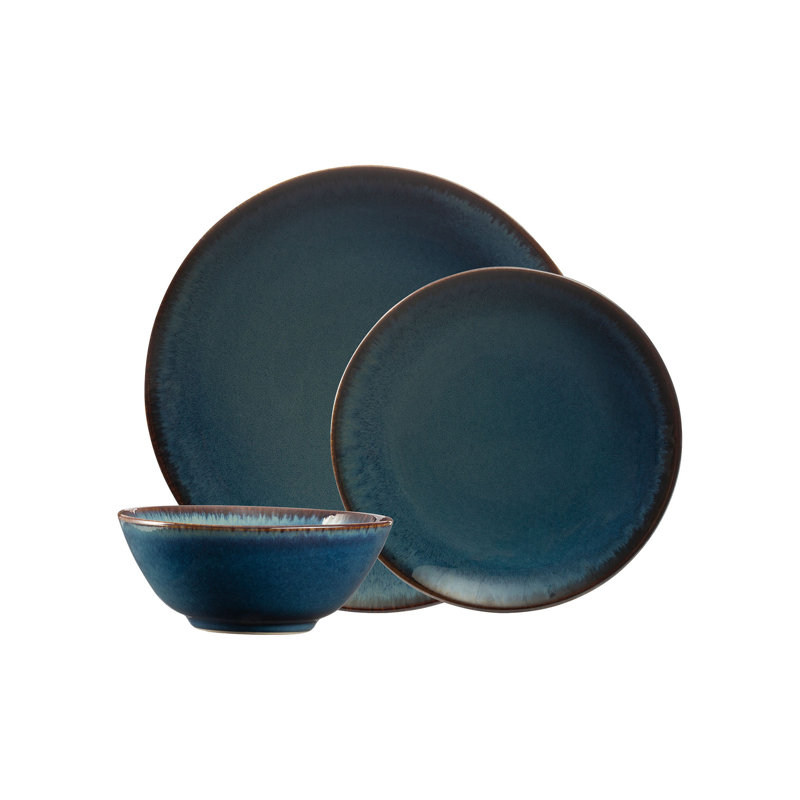 Reactive 12pc Dinner Set, Blue