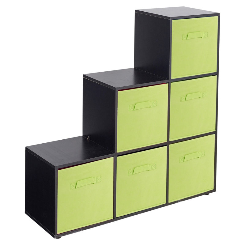 Joelle 90.5cm H x 89cm W Bookcase, Black/Green