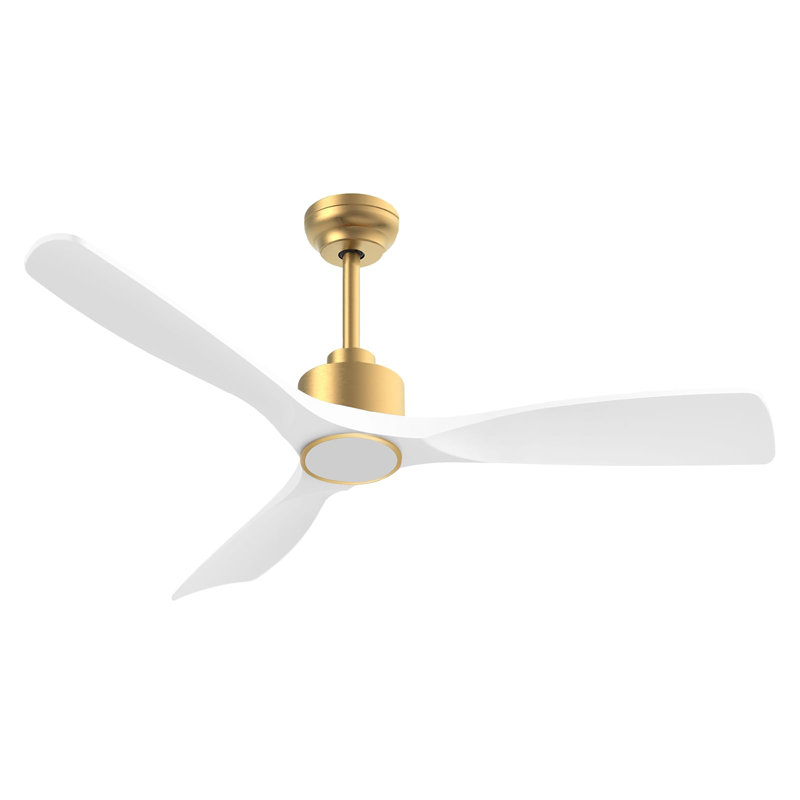 52 Inch Ceiling Fan with Lights and Remote Control, Gold, White