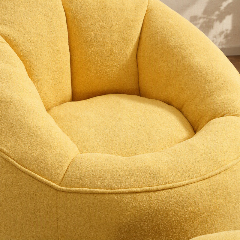 Fauteuil à billes avec repose-pieds, Yellow