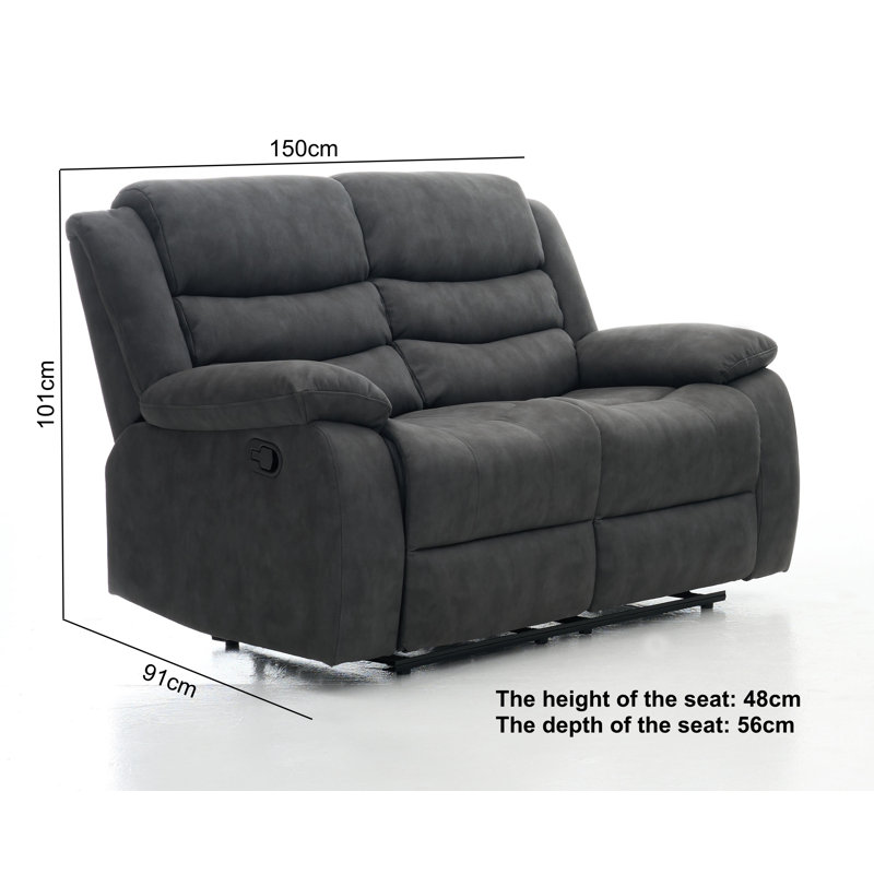 Sundri 2 Seater Suede Reclining Sofa