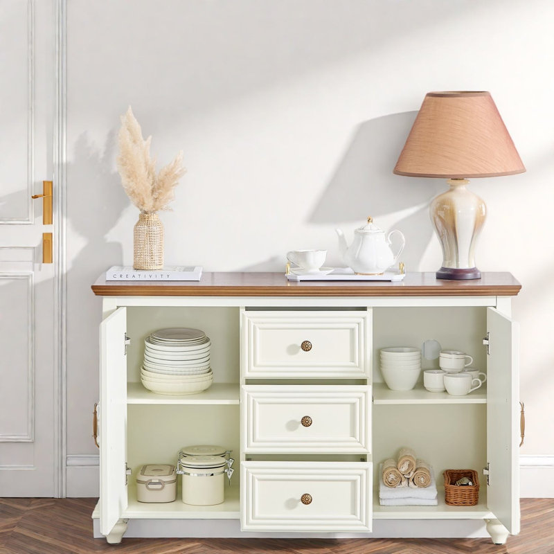 Spacious Storage Sideboards & Buffets, 47 In Mdf Wood Modern Kitchen Cabinet