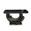 Modern Luxury Console Table with Half-Moon Mirrored Base, Tempered Glass Entryway Table with Crushed Diamond Decor, Glam Accent Sofa Table for Living Room