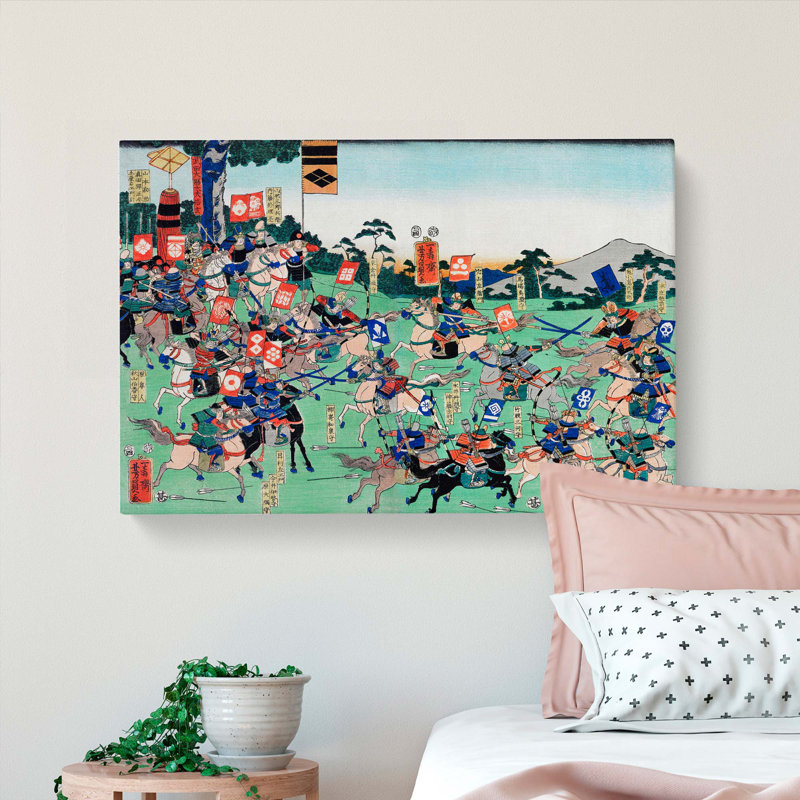 Kawanakajima No Kassen by Utagawa Kuniyoshi - Wrapped Canvas Painting, 40cm H x 60cm W x 3cm D