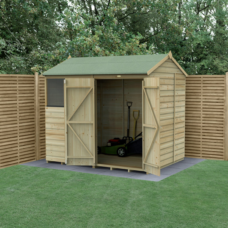 Beckwood 8x6 Pressure Treated Shiplap Reverse Apex Garden Shed