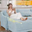 Chenille à trois places bleu ciel, 3 repose-pieds mobiles, conception ergonomique, éponge à haute résilience, base en bois, assise confortable bleu avec revêtement, coussin lombaire, coussins, modulaire-1853029635