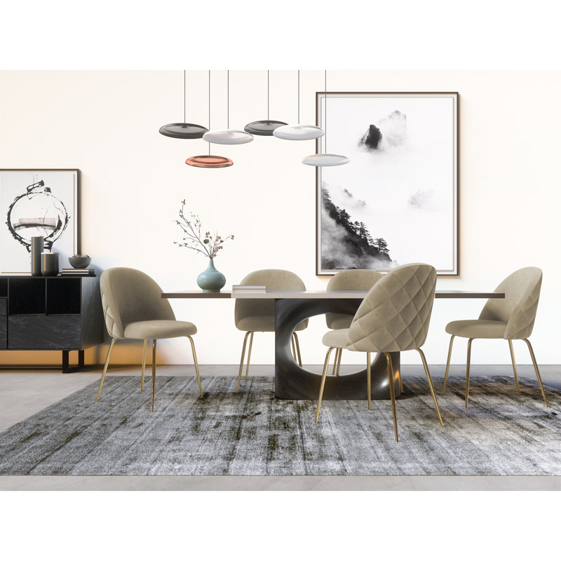 Ella Dining Chair, Gold, Beige