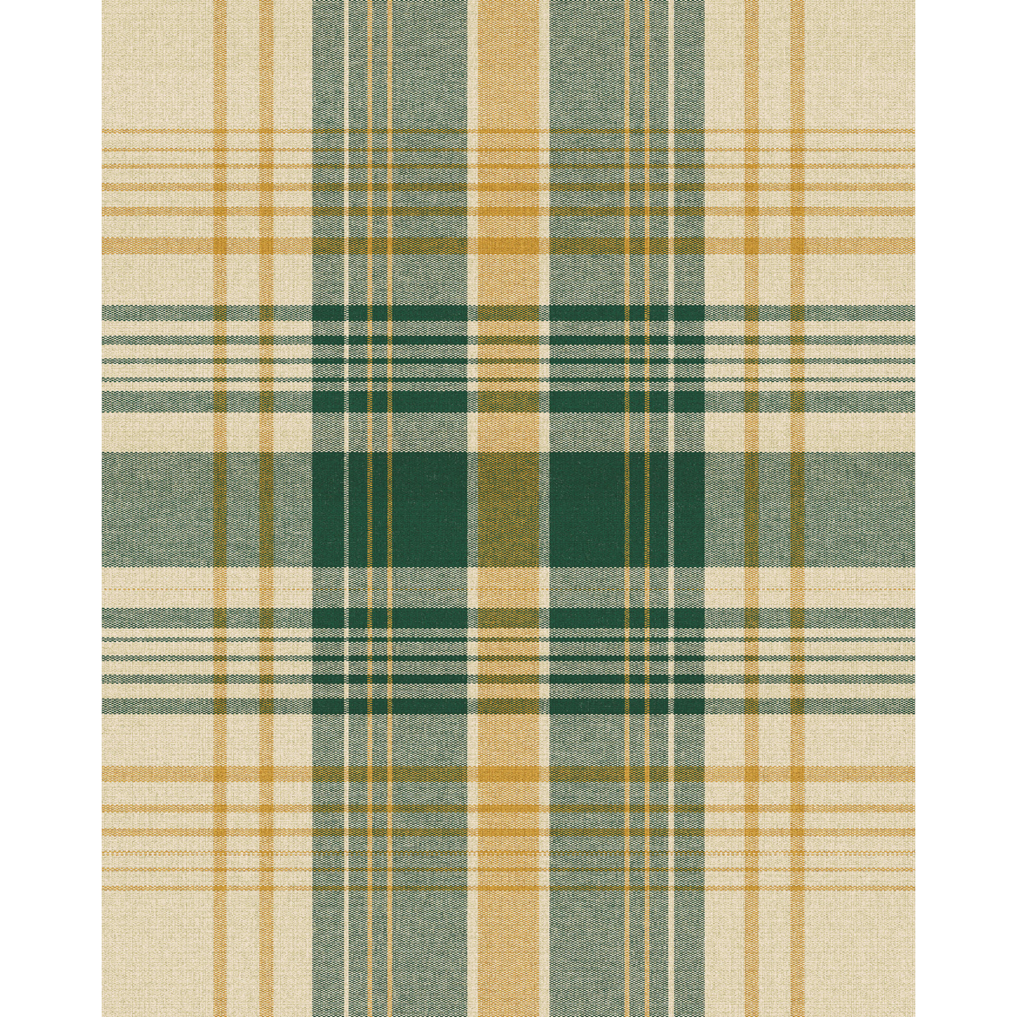Woodstock Lifestyle Modern Plaid Wallpaper, Green/Taupe/Yellow
