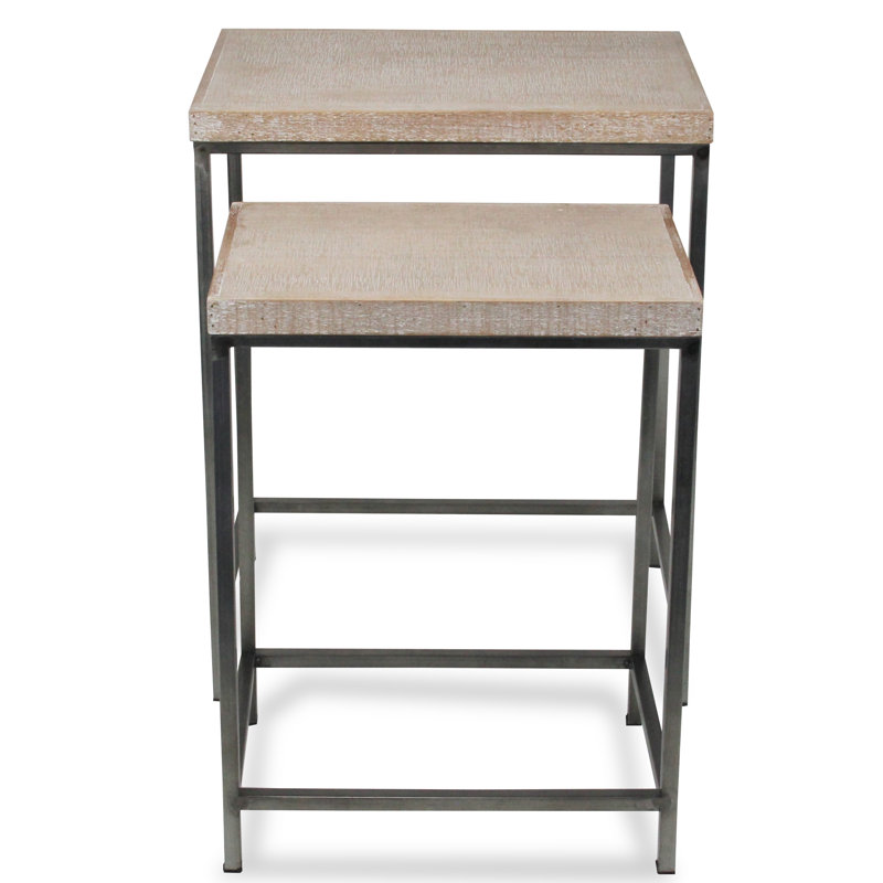 Cordelia Set of 2 White Washed Nesting Tables