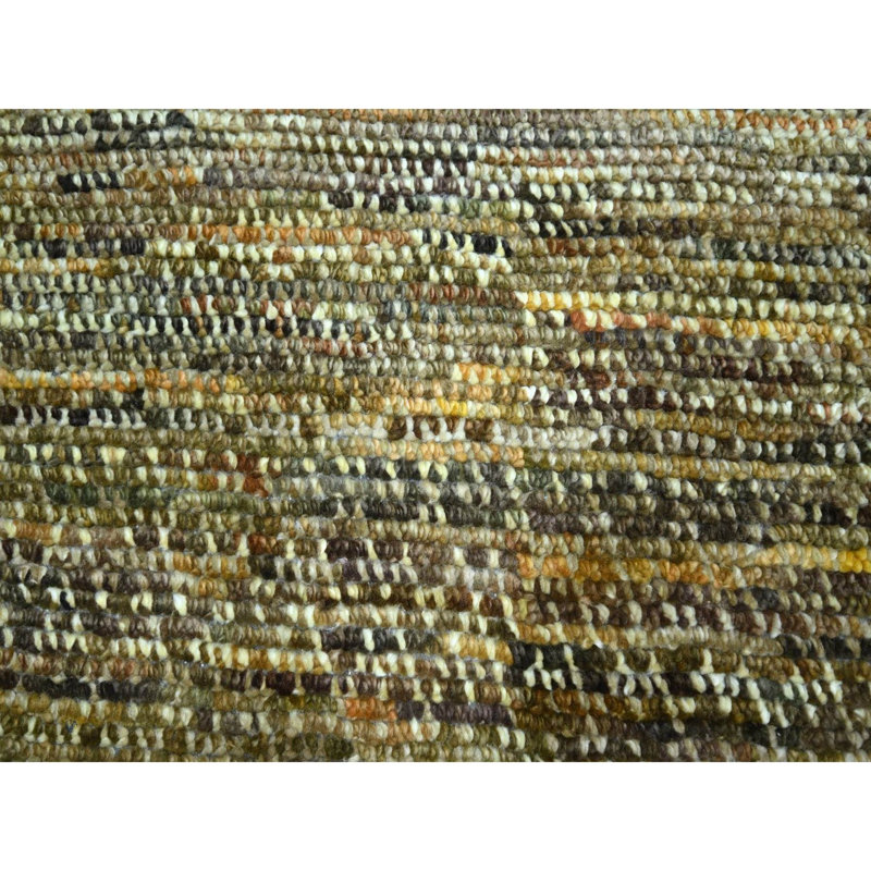 Tapis oriental brun surdimensionné 12 pi 1 po x 15 pi 1 po en laine pure avec poils bouclés