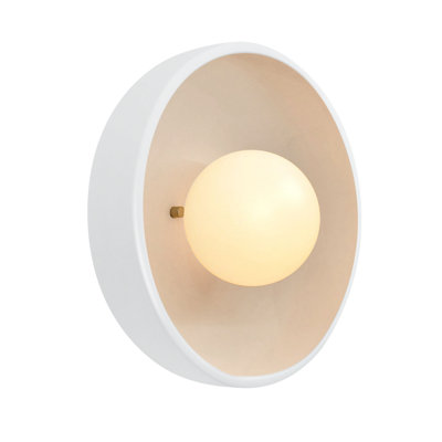 Single Light Ceramic Flush Mount Sconce