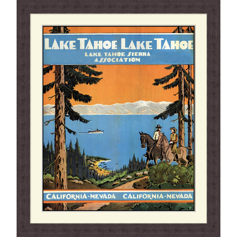 Lake Tahoe - Peinture sur papier encadrée