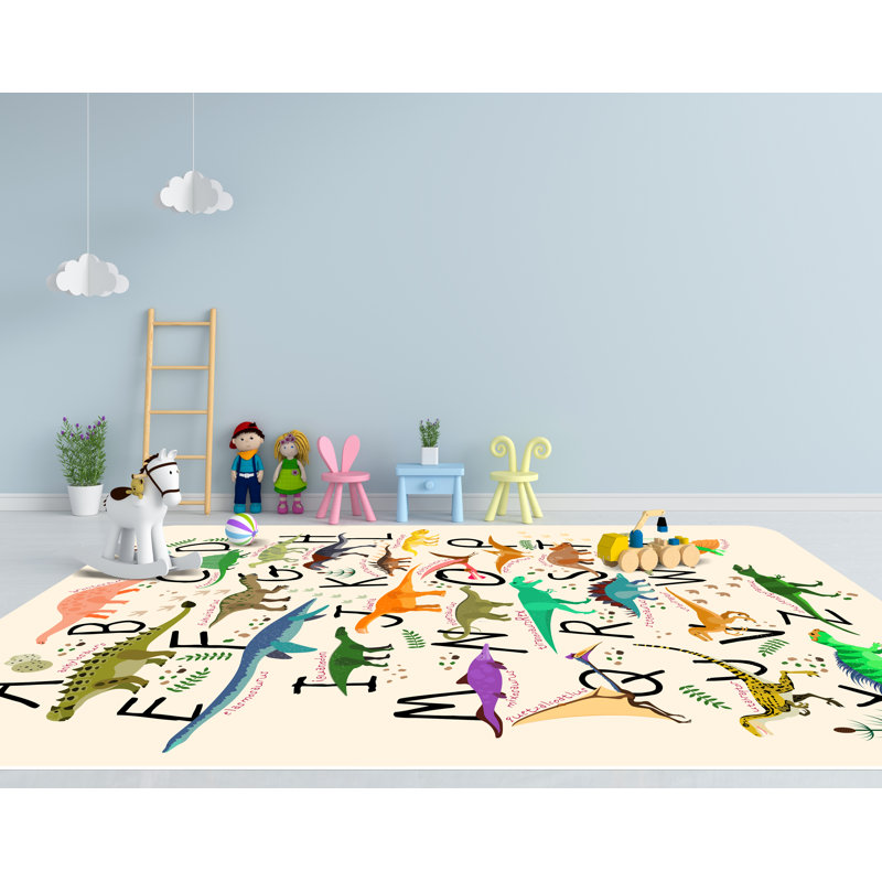 Ainsly Vinyl Machine Printed Area Rug, Rectangle 86 x 120cm