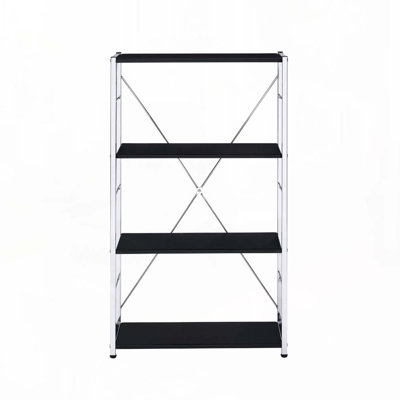 Tennos Black & Chrome Finish Bookshelf