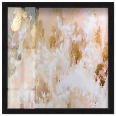 Golden Glimmer Gesture III Shadowbox Print Neutral Wall Art by Art Remedy