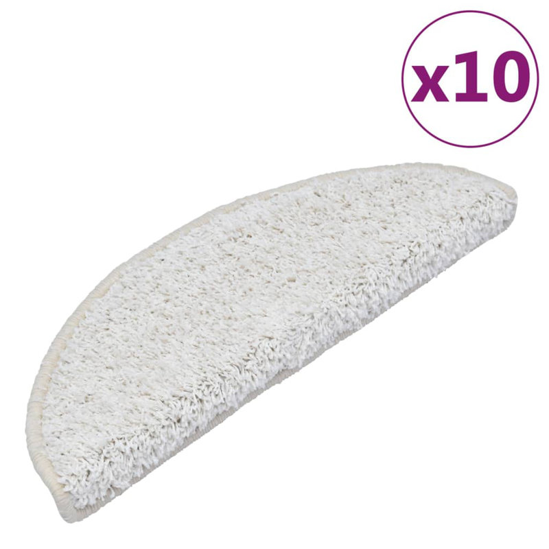 Stair Mats White, Semi-Circle 10.65cm x 25cm