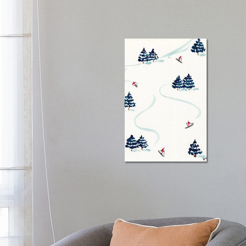 Little Skiers 1 Piece Painting on Canvas, 66.04cm H x 45.72cm W x 1.91cm D, Wrapped Canvas