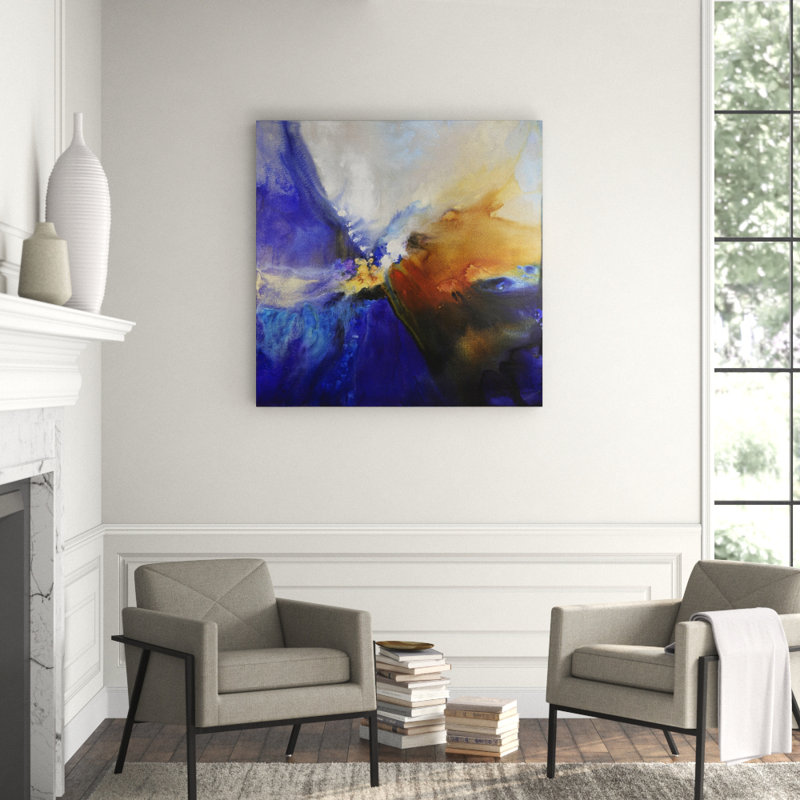 Cobalt Drift Print by Jennifer Hollack Raboin, Stretched Canvas, 48" H x 48" W x 2" D