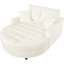 Chaise moderne de 55 po en beige. Siège pour un maximum de confort. Oreillers détachables. Chenille douce. Fabrication. Lit de détente à haute mousse, espace généreux. Tissu en chenille. Structure robuste. Coussin-1779440106