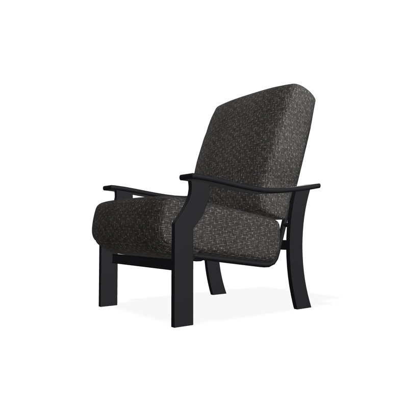 St. Catherine Marine Grade Polymer Deep Seating Cushion Arm Chair, Black, Canvas Granite Sunbrella® Canvas