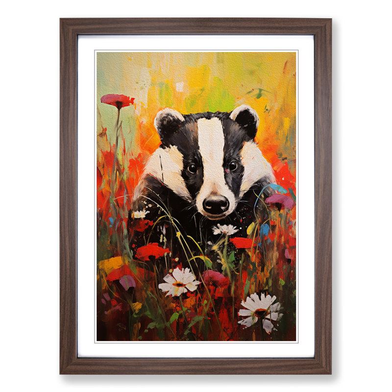 Single Picture Frame Print on Wood, 46cm H x 34cm W, Walnut Framed
