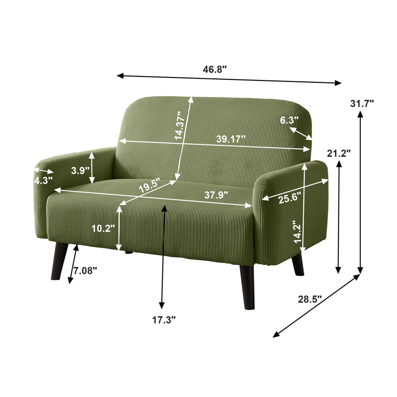 Loveseat For Small Space, Green