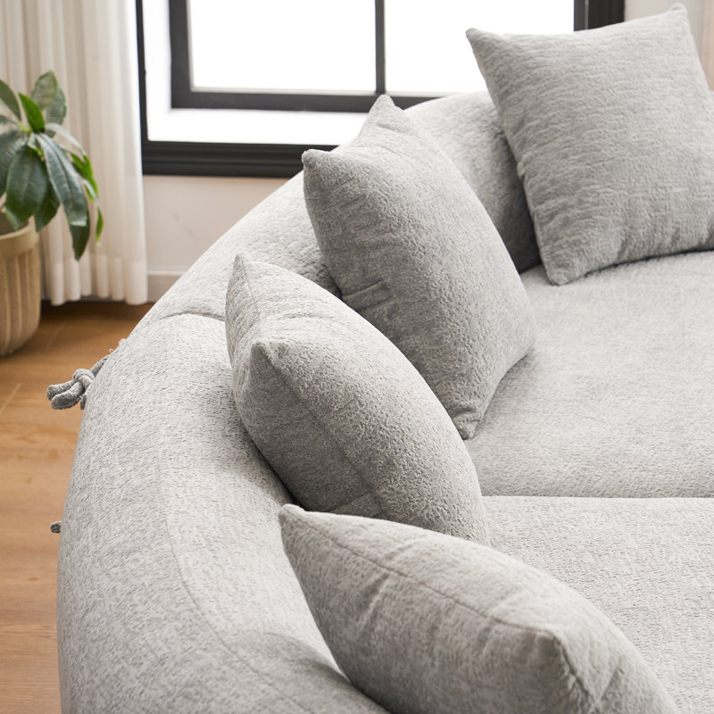 4 Grey Chenille Home - Entièrement en mousse, sans assemblage, sans danger pour la famille, design contemporain, décoration de salon