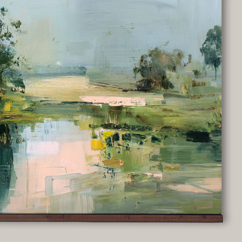 Paysage abstrait, art mural sur toile, tapisserie impressionniste moderne, H 32 po x l 48 po