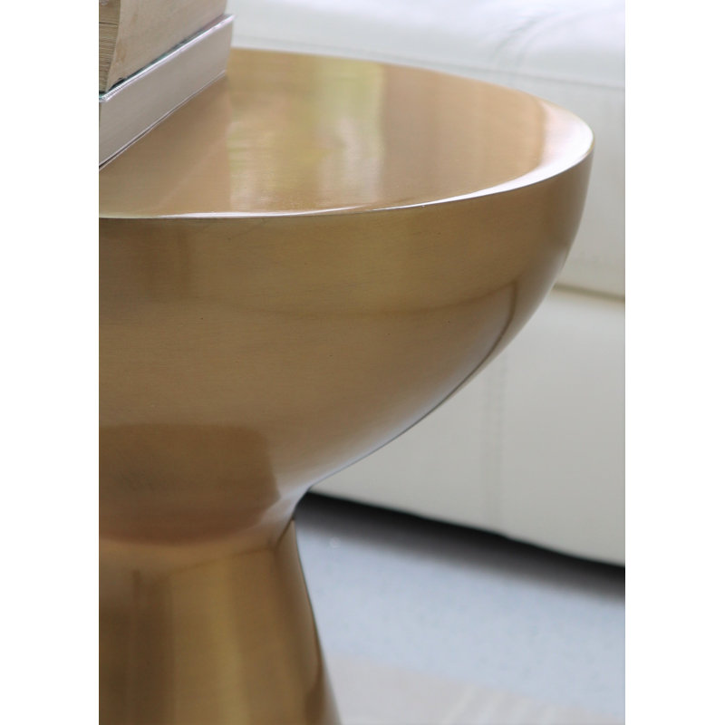 Beatrix Pedestal End Table, Light Brass