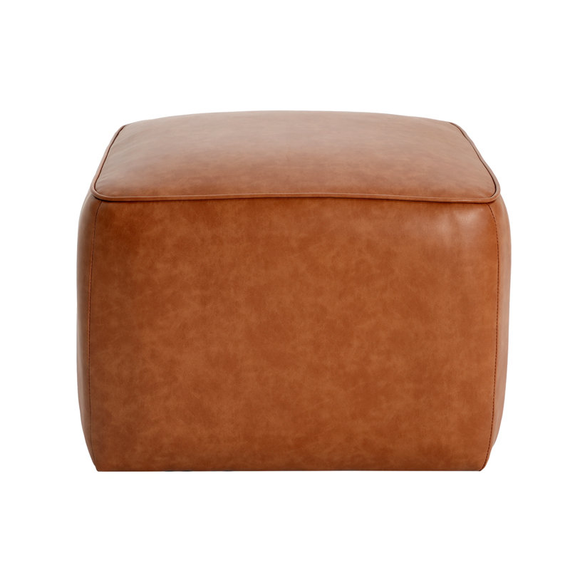 Upholstered Square PU Leather Ottoman