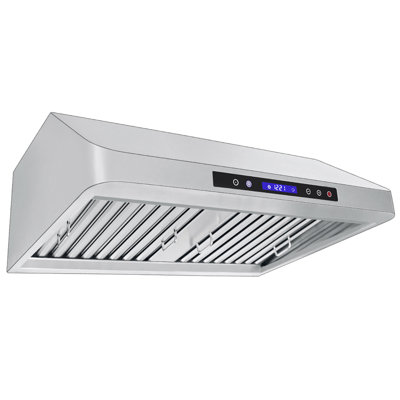 PROLINE 36-Inch Professional Under-Cabinet Range Hood, Commercial Quality, Ducted, 900 CFM, Stainless Steel, LED Lights, LCD Touch Control, ULTRA-QUIET Blower Motor, 6 SpeedA-QUIET Blower Motor, 6 Speed, PLJW 120.30, Kitchen Hood