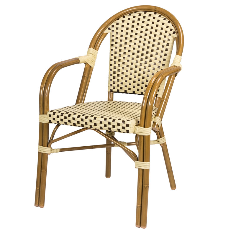 Chaise de patio Paris en bois massif empilable Paris, Doré