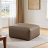 Beryl Square 26.97'' W Modern Full-Grain Genuine Leather Ottoman