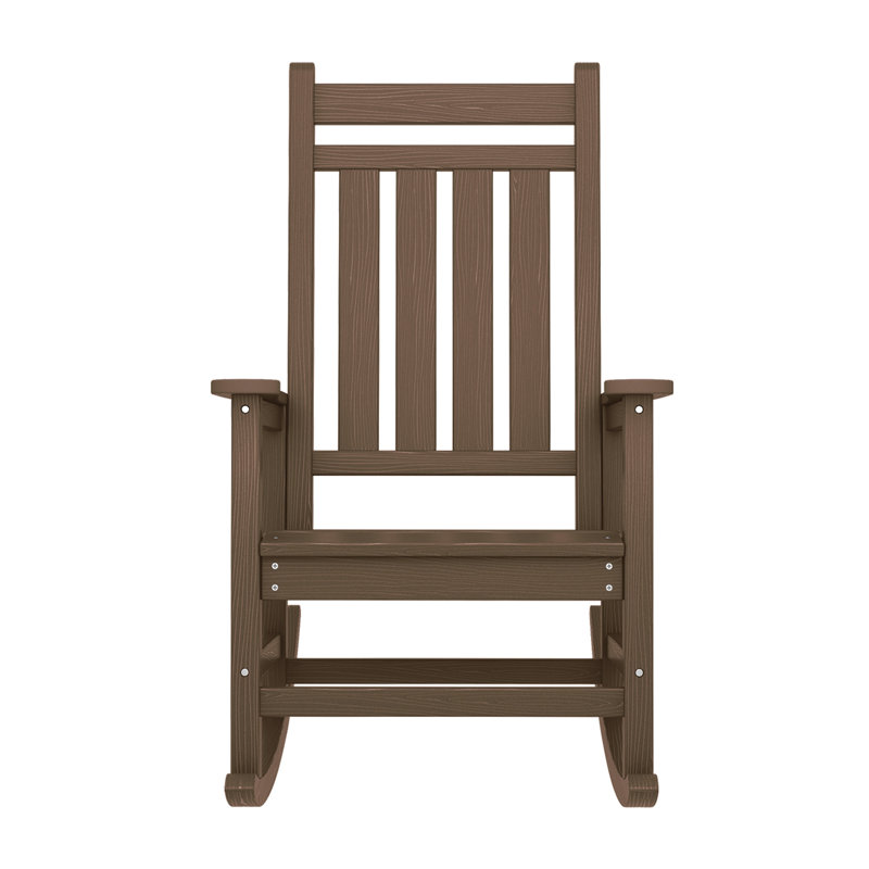 Chaise Adirondack à bascule en PEHD Wolak (ensemble de 2), Brun
