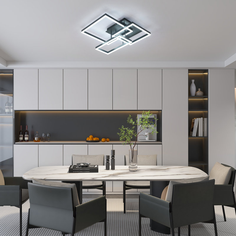 Square 60Cm LED Flush Mount With Remote