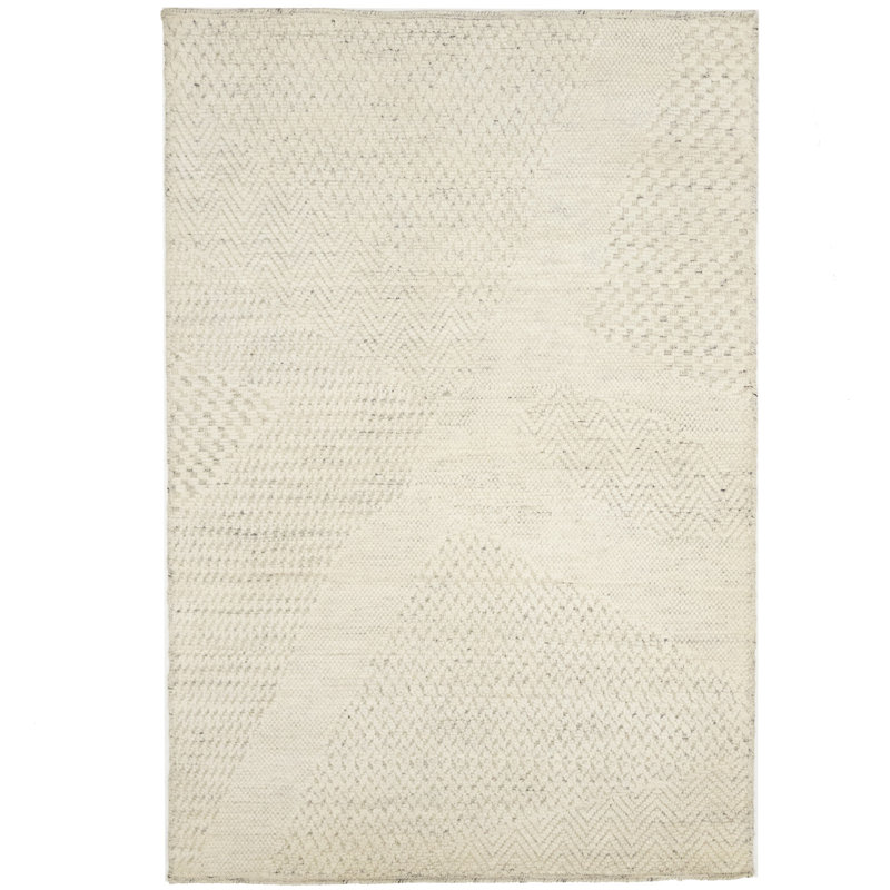 Tapis oriental crème moderne à motif abstrait 4 x 6
