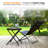 Black Patio Steel Folding Round Side Table