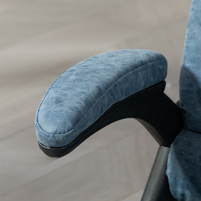 HOMCOM High Back Vibration Massage Office Chair With 6 Vibration Points, Heated Reclining PU Leather Computer Chair With Armrest And Remote, Blue