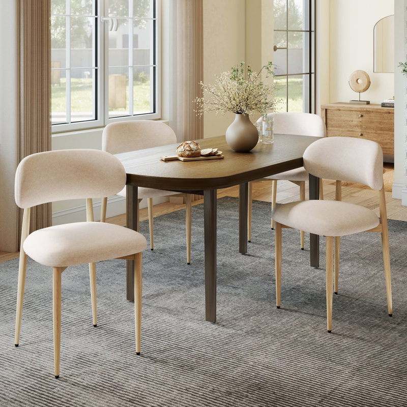 Chaise de salle à manger suspendue moderne en similicuir de 19 pouces de large (ensemble de 4)