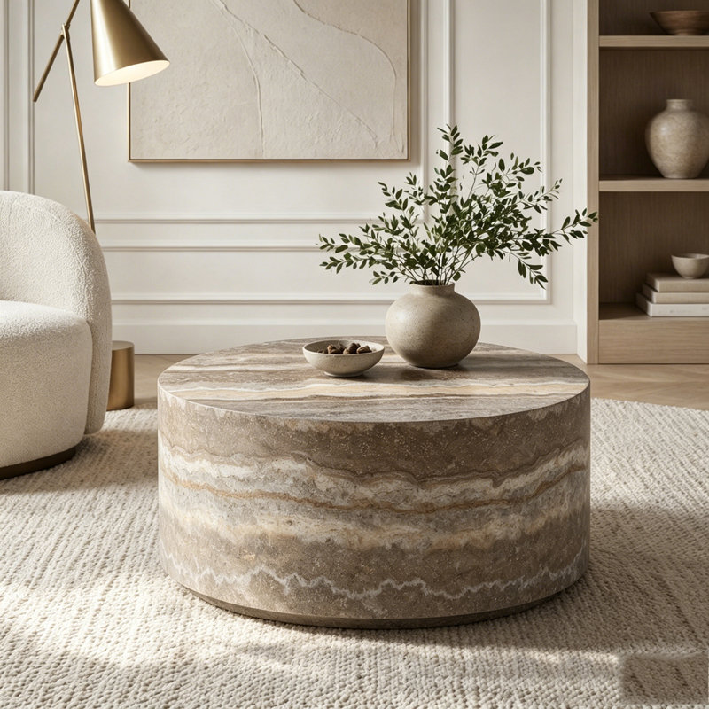 Round Coffee Table, Gray