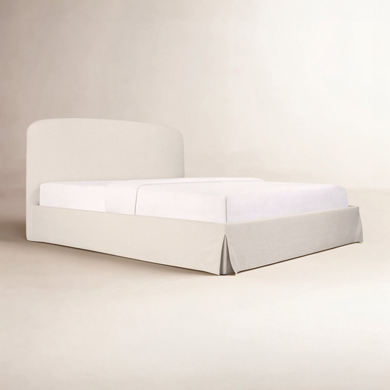 Windcrest Upholstered Platform Storage Bed, Queen, Cream